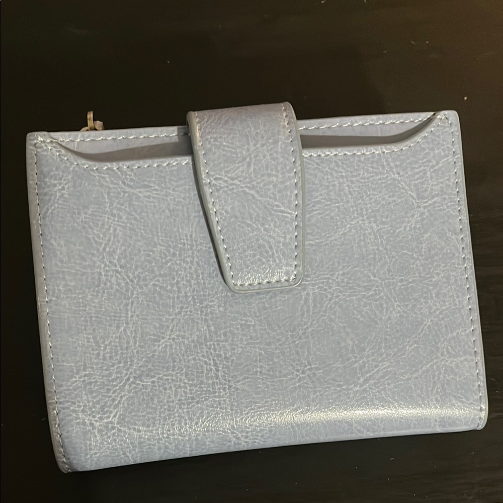 Light blue multi-compartment wallet
